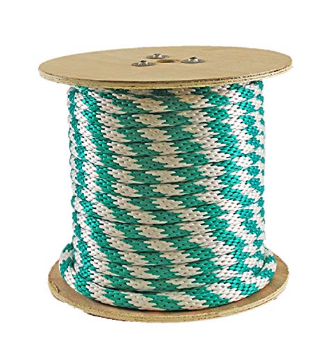 Rope King SBP-58140GW Solid Braided Poly Rope - Green/White - 5/8 inch x 140 feet