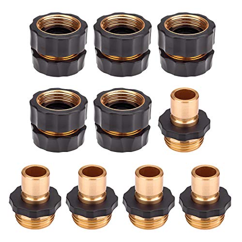 Hose Quick Connector,5 Set 10PCS 3/4 Inch Garden Hose Fitting Quick Connector Adapter Male and Female