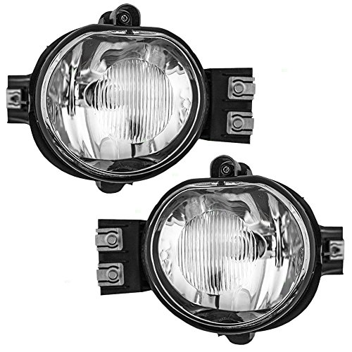 Fog Lights Lamps Driver and Passenger Replacement for Dodge Pickup Truck 55077475AE 55077474AE
