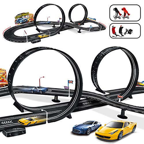 MAOXIAN Kids Toy-Electric Powered Slot Car Race Track Set Boys Toys for 3 4 5 6 7 8-16 Years Old Boy Girl Best Gifts