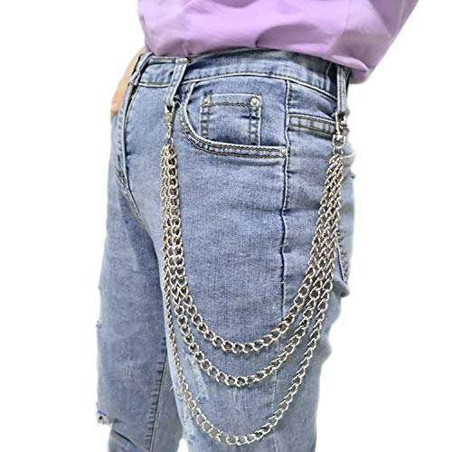 Honbay Unisex Hip Hop Punk Trousers Chain Wallet Chain Jeans Pant Chain