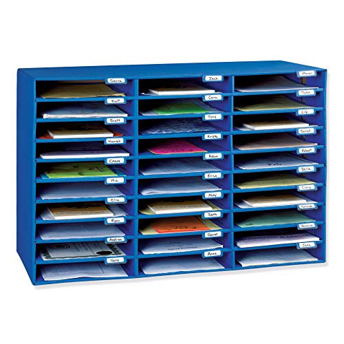 Classroom Keepers Mailbox, 30-Slot, Blue, 21'H x 31.625'W x 12.75'D