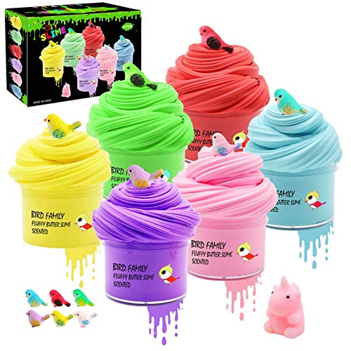 Kidsbay 6 Pack Butter Slime Kit, Unicorn Slime with Scent, Super Soft ,Stretchy DIY Sludge Toy Putty Slime for Girls and Boys Part Favors