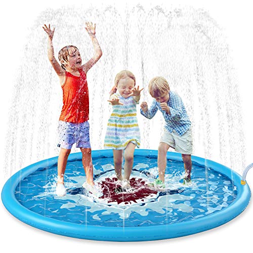 Jasonwell Sprinkle & Splash Play Mat 68' Sprinkler for Kids Outdoor Water Toys Inflatable Splash Pad Baby Toddler Pool Boys Girls Children Outdoor Backyard Sprinkler Toy Splash Pad