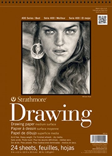 Strathmore 400-3 STR-400-3 24 Sheet No.80 Drawing Pad, 8 by 10', 8'x10', 8 X 10 Inches