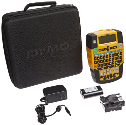 DYMO Rhino 4200 Industrial Label Maker Carry Case with Roll of 1/2 All-Purpose Vinyl Labels, Black on White (1835374)