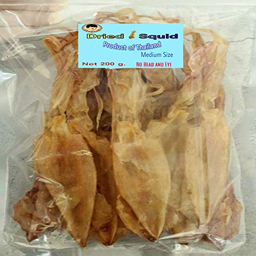 Dried Squid Medium-Size Squid from Gulf Thailand 200 g. 7.05 Oz.