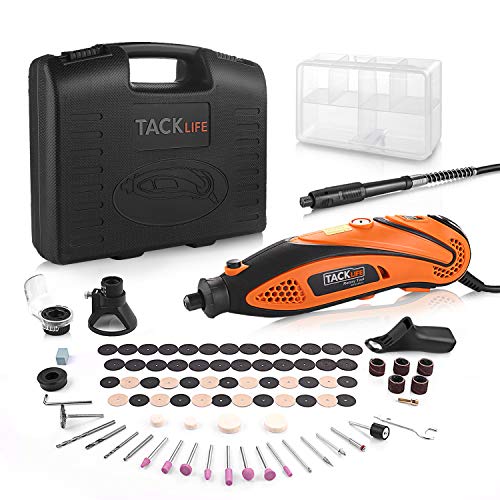 TACKLIFE Rotary Tool Kit Variable Speed with Flex shaft, 80 Accessories and 4 Attachments and Carrying Case, Multi-functional for Around-the-House and Crafting Projects-RTD35ACL