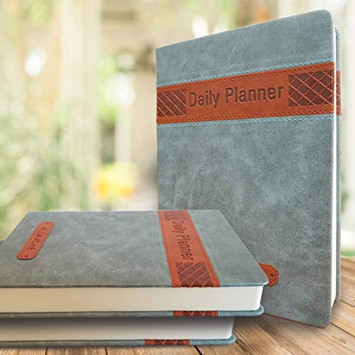 ALSAVCHE Daily Planner, All in One, Organizer, Journal, Diary, Page for Every Day, 432 Pages Undated Daily, Monthly, Yearly Motivational Notebook, Appointments, to-Do 5.5'x7.5'