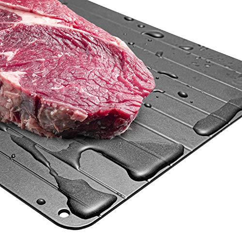 GAFICHEF Defrosting Tray, High Density Aviation Aluminum Thawing Plate for Faster Defrosting Frozen Food, Quicker Safer Way to Defrost Meat Pork Beef Fish ，No Chemicals, No Microwave | Premium Quality
