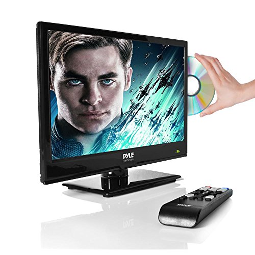 Pyle Upgraded Premium 15.6” 1080p LED TV | Multimedia Disc player, UHD TV, Audio Streaming, Stereo Speakers, Wall Mount | PTVDLED16 model