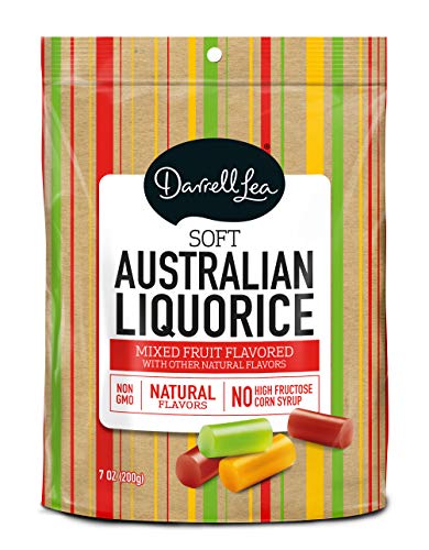 Soft Australian Mixed Fruit Licorice - Darrell Lea 7oz Bag - NON-GMO, NO HFCS, Vegetarian & Kosher - America's #1 Soft Eating Licorice Brand!