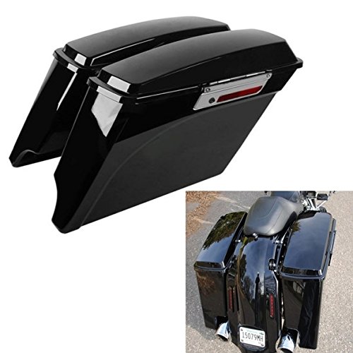 TCMT 5' Hard Saddle Bags Extended Saddlebag Trunk + Lid Latch Keys Fits for Harley Touring FLH FLT Electra Glide Road King Ultra Street 1993 1994-2013