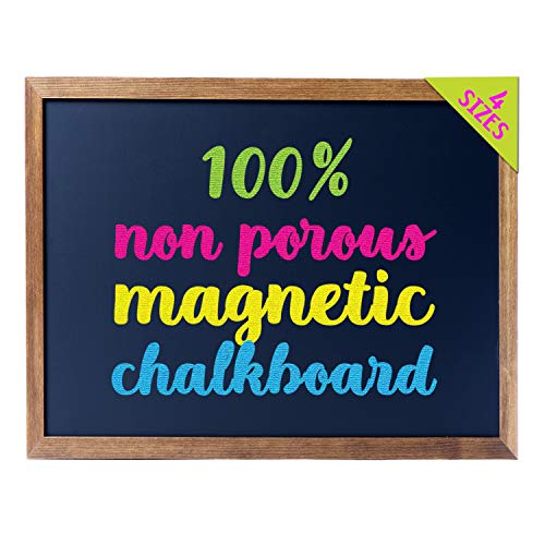 Cedar Markers 24'x18' Best Homeschool Big Chalkboard with Wood Frame. 100% Non-Porous Erasable Blackboard and Whiteboard for Liquid Chalk Markers. Magnet Board Chalk Board (24x18)