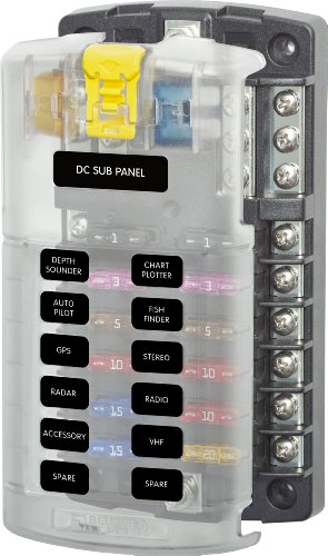 Blue Sea Systems ST Blade Fuse Block - 12 Circuits with Negative Bus & Cover