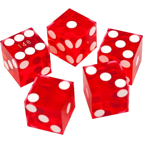 Trademark Poker 10-DC19RED 19mm A Grade Serialized Set of Casino Dice (Red)
