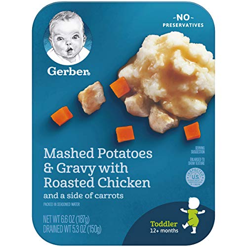 Gerber Graduates Lil' Entrees Mashed Potatoes & Gravy with Roasted Chicken & Carrots, 6.6-Ounce (Pack of 8)