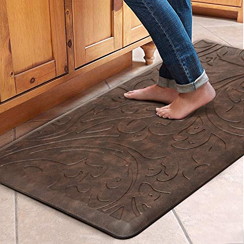 KMAT Kitchen Mat Cushioned Anti-Fatigue Floor Mat Waterproof Non-Slip Standing Mat Ergonomic Comfort Floor Mat Rug for Home,Office,Sink,Laundry,Desk 20'(W) x 39'(L),Brown