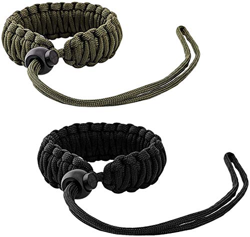 Vizemo Universal Paracord Camera Wrist Strap,Nylon Braided Adjustable Camera Hand Grip Strap for Camcorder,Binoculars Digital Cameras, Black/Army Green(2 Pack)