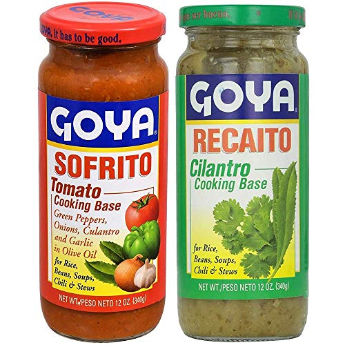 Goya Recaito & Goya Sofrito Cooking Base 2 - 12 Oz Jars (1 of Each)