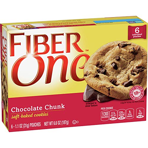 Fiber One Soft Baked Cookies, Chocolate Chunk, 6 ct