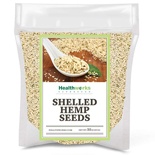 Healthworks Shelled Hemp Seeds Canadian (32 Ounces / 2 Pound) | Premium & All-Natural | Contains Omega 3 & 6, Fiber and Protein | Great with Shakes, Smoothies & Oatmeal