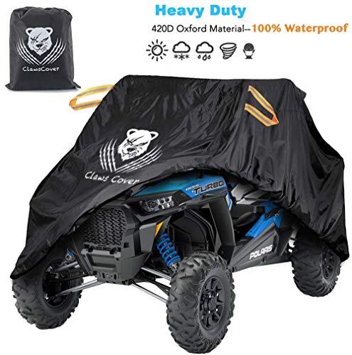 ClawsCover Upgrade UTV Covers Waterproof Accessories,115 Inches XL Heavy Duty 420D Oxford Material All Weather Outdoor Side by Side UTV Cover with Storage Bag,Sun Dust Snow Rain UV Protection Cover