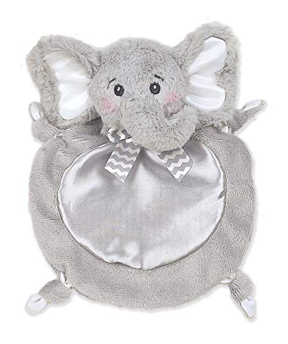 Bearington Baby Wee Spout, Small Gray Elephant Stuffed Animal Lovey Security Blanket, 8' x 7'
