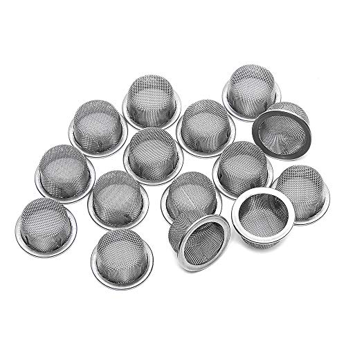 15pcs 1/2inch Pipe Screens Filters, Stainless Steel Mental Screen Filter for Crystal Pipe Bowl with Box Packed by NESOHYY