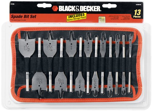 BLACK+DECKER Drill Bit Set, Spade/Paddle, 13-Piece (71-536)