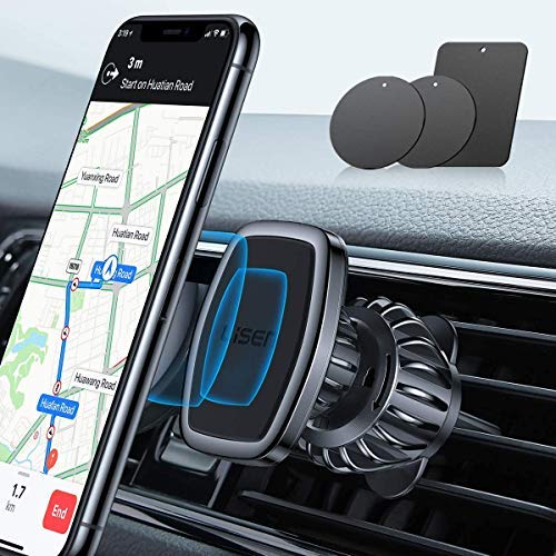 LISEN Phone Holder Car, [Upgraded Clip] Magnetic Phone Mount [6 Strong Magnets] Car Phone Mount [Case Friendly] Phone Car Holder Mount Compatible with 4-6.7 inch Smartphone and Tablets