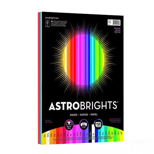 Astrobrights Color Paper, 8.5” x 11”, 24 lb/89 gsm,'Spectrum' 25-Color Assortment, 150 Sheets (80933-01)