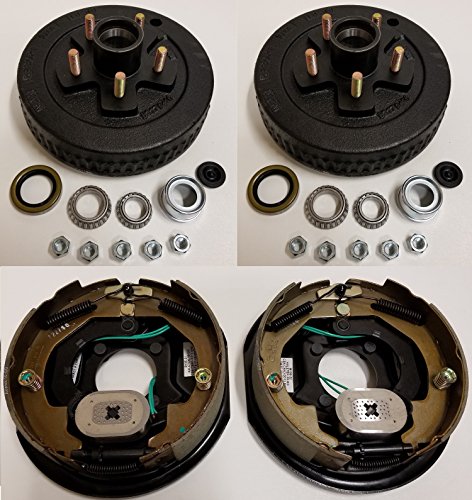 Electric Trailer Brake Self Adjusting Back Plates 10' LH RH w/2 Drum Kits 5-4.75