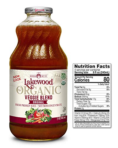 Lakewood Organic Super Veggie Juice, 32-Ounce Bottles (Pack of 6)