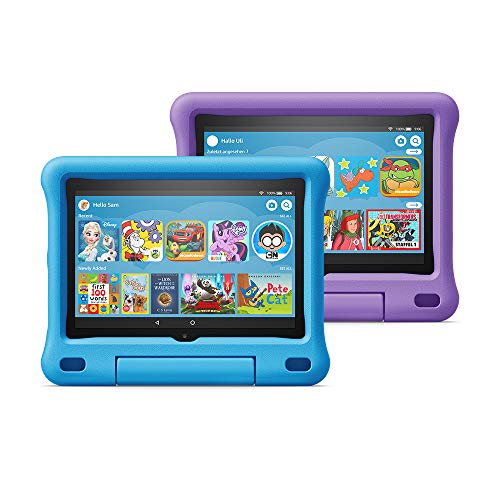 All-new Fire HD 8 Kids Edition tablet 2-pack, 8' HD display, 32 GB, Blue/Purple Kid-Proof Case