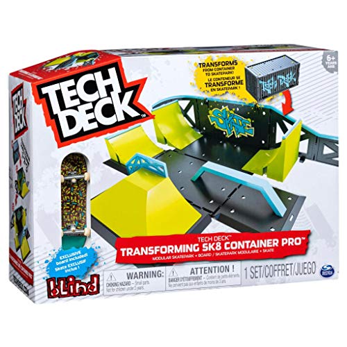 TECH DECK, Transforming SK8 Container Pro Modular Skatepark and Board, for Ages 6 and Up (Edition May Vary), Multicolor