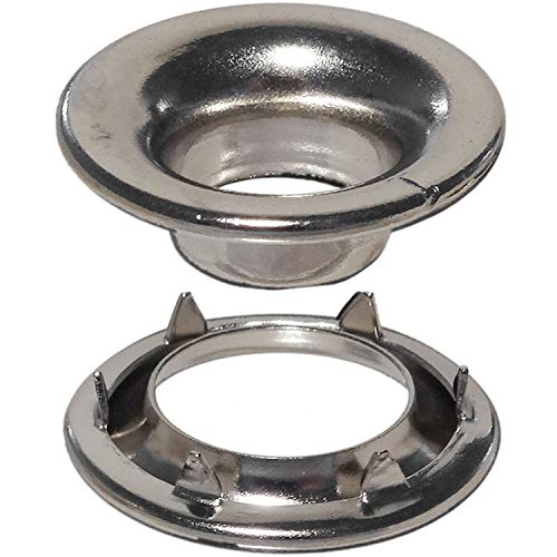 Stimpson Stainless Steel Rolled Rim Grommet and Spur Washer 304 Reliable, Durable, Heavy-Duty #1 Set E-Series (100 Pieces of Each)