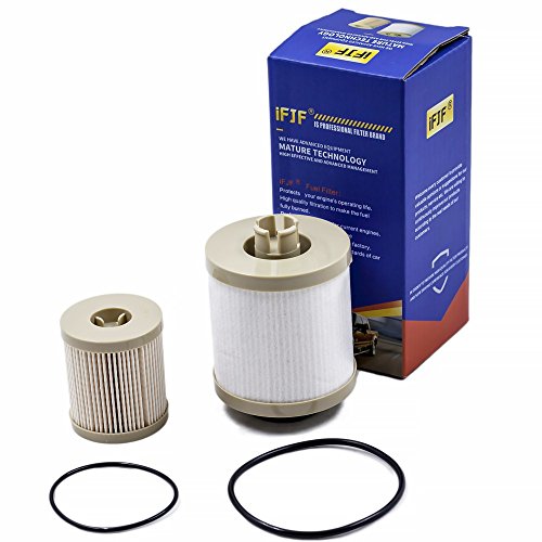 iFJF FD4616 Fuel Filter Lower Lifter Pump Filter and Upper Fuel Bowl Filter Replacement for 6.0L V8 Super Duty F250 F350 F450 F550 2003-2007 Excursion 2003-2005 Replaces 3C3Z9N184CB