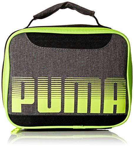 PUMA Boys' Little Backpacks and Lunch Boxes, Gray/Yellow, Youth