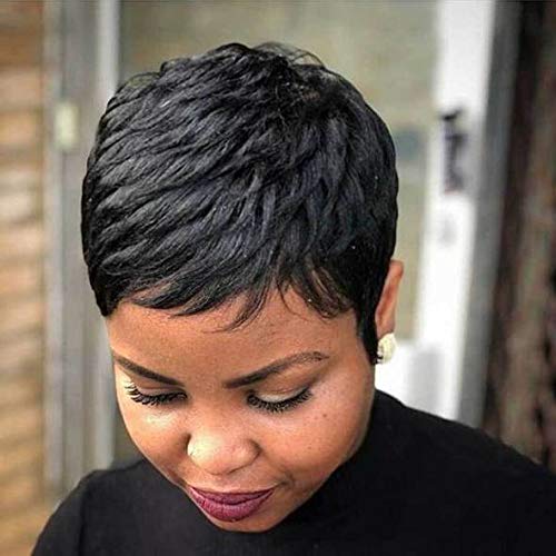 Naseily Short Black Pixie Cuts Hair Wigs African American Short Black Wig Female Hairstyles (9627-hb)