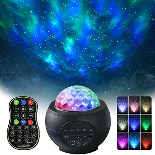 Night Light Projector, Dreamlike Galaxy Light Projector for Bedroom, 3 in 1 Music Starry Projector with Bluetooth Music Speaker for Adults, Kids, Bedroom, Game Rooms, Party
