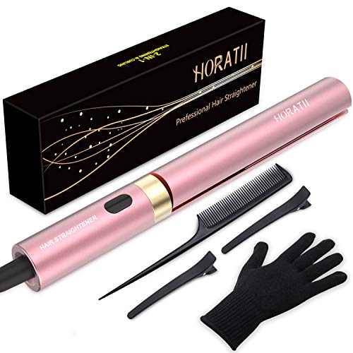 Hair Straightener and Curling Iron 2 in 1 for Hair Styling, Tourmaline Ceramic Flat Iron for All Hair Types Real-Time Temperature Display 2020 Latest Professional Version (Pink)