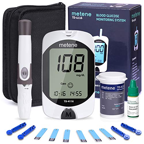 Diabetes Testing Kit, 50 Lancets, 50 Glucometer Strips, 1 Blood Glucose Meter, 1 Lancing Device, Blood Sugar Monitor Kit with Test Strips and Lancets, Sugar Machine for Diabetes, No Coding