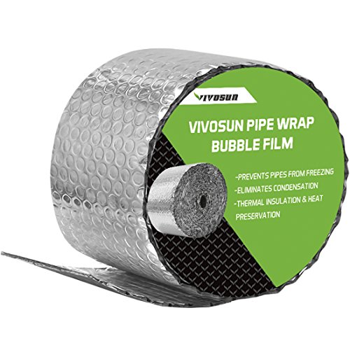 VIVOSUN Insulated Spiral Pipe Wrap Insulation Bubble Film 6-Inch by 25-Feet