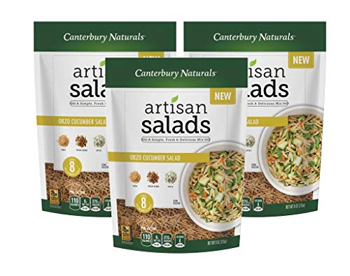 Canterbury Naturals Whole Grain Orzo Cucumber Artisan Salad Mix, 9 Ounce Bag, Pack of 3