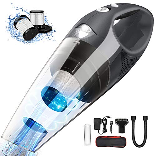 Uplift Portable Handheld Vacuum Cordless Cleaner,7000Pa Cyclonic Suction Stainless Steel Filter,Lightweight Hand vac Li-ion Battery with Quick Charge Tech,Wet Dry for Home car,Carry Bag (Grey)