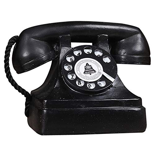 1 Pack Antique Phone Props - Creative Vintage Decorative Phone - Cafe Bar Window Decoration Home Decor - Microphone Unremovable(Black)