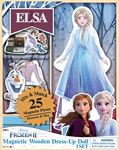 Disney Frozen 2 Elsa Wooden Dress-Up Doll with 25 Magnetic Dress Pieces AS47257