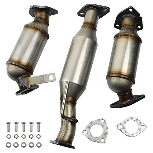 MAYASAF 3 Pcs Catalytic Converter Exhaust Pipe for 2009-17 Chevy Traverse/07-17 GMC Acadia/08-17 Buick Enclave/07-10 Saturn Outlook, 3.6L Models Only