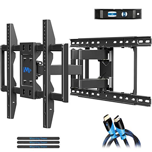 Mounting Dream TV Wall Mounts TV Bracket for 42-70 Inch TVs, Premium TV Mount, Full Motion TV Wall Mount with Articulating Arms, Max VESA 600x400mm and 100 LBS, Fits 16', 18', 24' Studs MD2296-24K